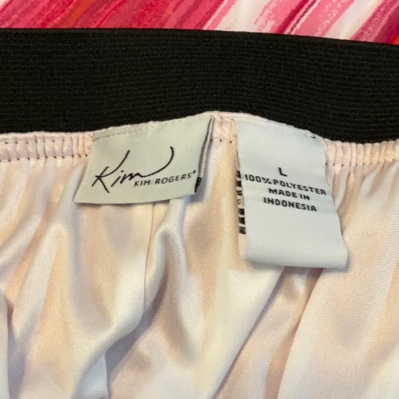 Kim Rogers Skirt Stripe Pattern Micro-Pleated Midi Fuchsia Pink White Orange - Picture 9 of 10